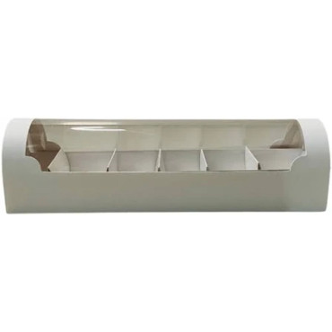 10402 - CAIXA 6 MACARRONS TAMPA ACETATO 23 X4,6 X 3,6CM COM 10