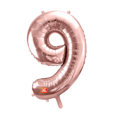 BALAO METALIZADO SÃO ROQUE 40CM ROSE NUM 9 -12311