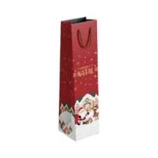 SACOLA PAPEL PARA BEBIDA NOEL NATAL UNI C5734 IDEIA NOEL NATAL 11X8X36CM - 18619
