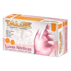 LUVA NITRILICA ROSA MEDIA TALGE C/100 - 16944