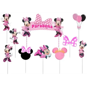 TOPPER TOPO PARA BOLO MINNIE ROSA - 11287 