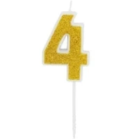  VELA CHICK GLITER DOURADO NUMERO 4 - 7360 