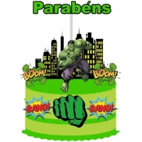  TOPPER TOPO PARA BOLO HULK - 10513