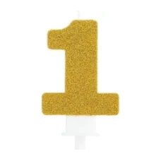 VELA CHICK GLITER DOURADO NUMERO 1 - 7369 