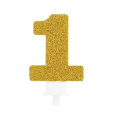 VELA CHICK GLITER DOURADO NUMERO 1 - 7369 
