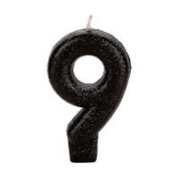 VELA CHICK GLITER PRETA NUMERO 9 - 11159 