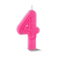 VELA CHICK GLITER ROSA NUMERO 4 - 7359 