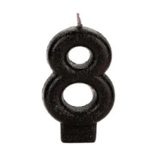 VELA CHICK GLITER PRETA NUMERO 8 - 11157