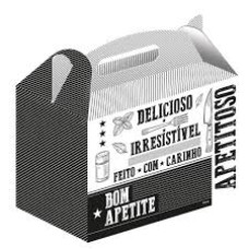 CAIXA KIT LANCHE BRANCO E PRETO COM 10 -6904 