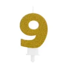 VELA CHICK GLITER DOURADO NUMERO 9 - 7345