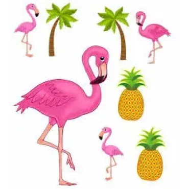  KIT PLAQUINHA FLAMINGO COM 8 - 6937 