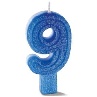  VELA CHICK GLITER AZUL NUMERO 9 - 7339 