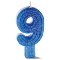  VELA CHICK GLITER AZUL NUMERO 9 - 7339 