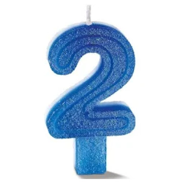 VELA CHICK GLITER AZUL NUMERO 2 - 7332 