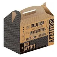 CAIXA KIT LANCHE MARROM E PRETO COM 50
