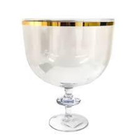 8985 - TAÇA ACRÍLICA AMERICANA 1250ML COM BORDA DOURADA