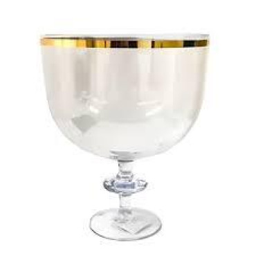 8985 - TAÇA ACRÍLICA AMERICANA 1250ML COM BORDA DOURADA