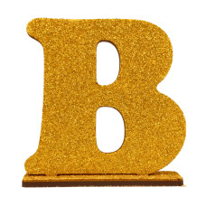 LETRA MDF GLITER B 9CM DOURADO PLANET TOY -7249 