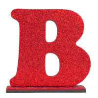  LETRA MDF GLITER B 9CM VERMELHO PLANET TOY - 7221