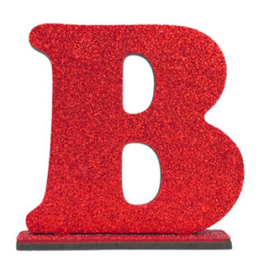 LETRA MDF GLITER B 9CM VERMELHO PLANET TOY - 7221