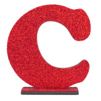 LETRA MDF GLITER C 9CM VERMELHO PLANET TOY - 7222 