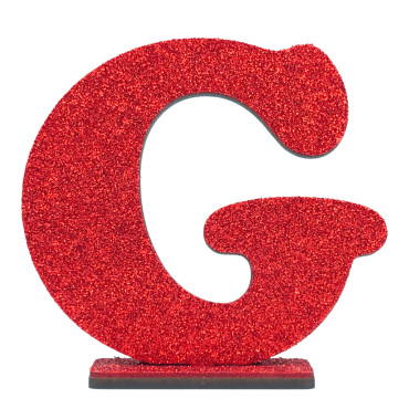  LETRA MDF GLITER G 9CM VERMELHO PLANET TOY - 7226