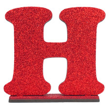 LETRA MDF GLITER H 9CM VERMELHO PLANET TOY - 7227 