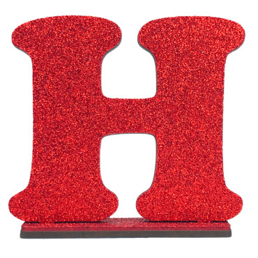 LETRA MDF GLITER H 9CM VERMELHO PLANET TOY - 7227 