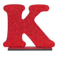 7230 - LETRA MDF GLITER K 9CM VERMELHO PLANET TOY