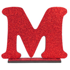  LETRA MDF GLITER M 9CM VERMELHO PLANET TOY -7232 