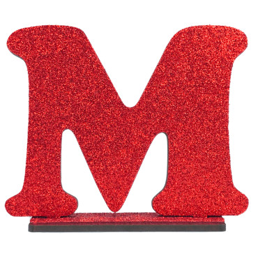 7232 - LETRA MDF GLITER M 9CM VERMELHO PLANET TOY