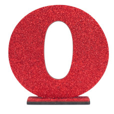  LETRA MDF GLITER O 9CM VERMELHO PLANET TOY -7234 