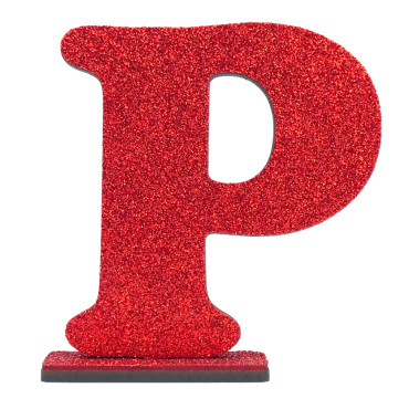 7235 - LETRA MDF GLITER P 9CM VERMELHO PLANET TOY