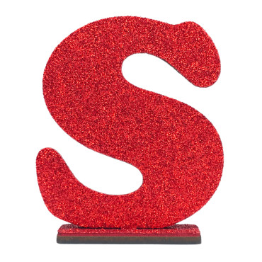 7238 - LETRA MDF GLITER S 9CM VERMELHO PLANET TOY