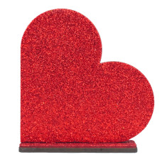 7247 - CORAÇÃO GLITTER MDF 9CM VERMELHO PLANET TOY