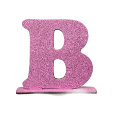  LETRA MDF GLITER B 9CM ROSA PLANET TOY -7251 