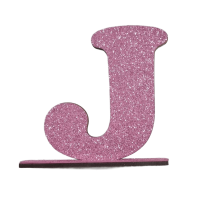 7281 - LETRA MDF GLITER J 9CM ROSA PLANET TOY