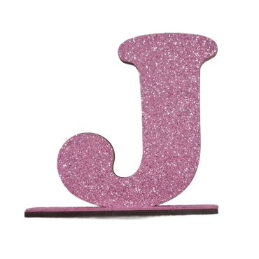 7281 - LETRA MDF GLITER J 9CM ROSA PLANET TOY
