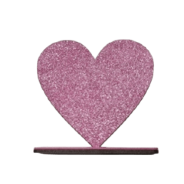7259 - CORAÇÃO GLITTER MDF 9CM ROSA PLANET TOY
