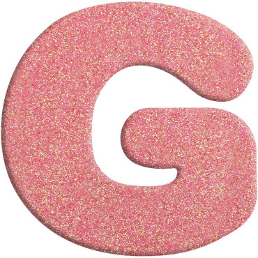 7271 - LETRA MDF GLITER G 9CM ROSA PLANET TOY