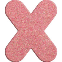 7324 - LETRA MDF GLITER X 9CM ROSA PLANET TOY