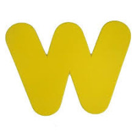 9801 - LETRA EVA W AMARELA PIFFER