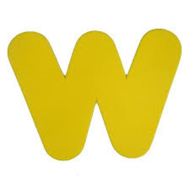 9801 - LETRA EVA W AMARELA PIFFER