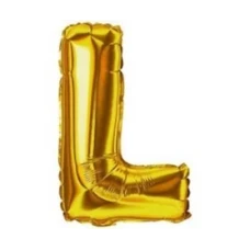 BALAO METALIZADO 40CM DOURADO LETRA L-UN - 14617