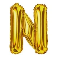 BALAO METALIZADO 40CM DOURADO LETRA N-UN - 14619