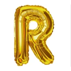 BALAO METALIZADO 40CM DOURADO LETRA R-UN - 14623