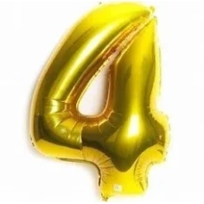 BALAO METALIZADO 40CM DOURADO NUM 4-U - 14629
