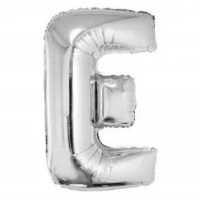 BALAO METALIZADO 40CM PRATA LETRA E UN - 14667