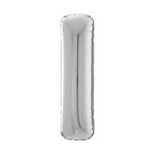 BALAO METALIZADO 40CM PRATA LETRA I UN - 14671