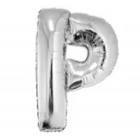 BALAO METALIZADO 40CM PRATA LETRA P UN - 14678